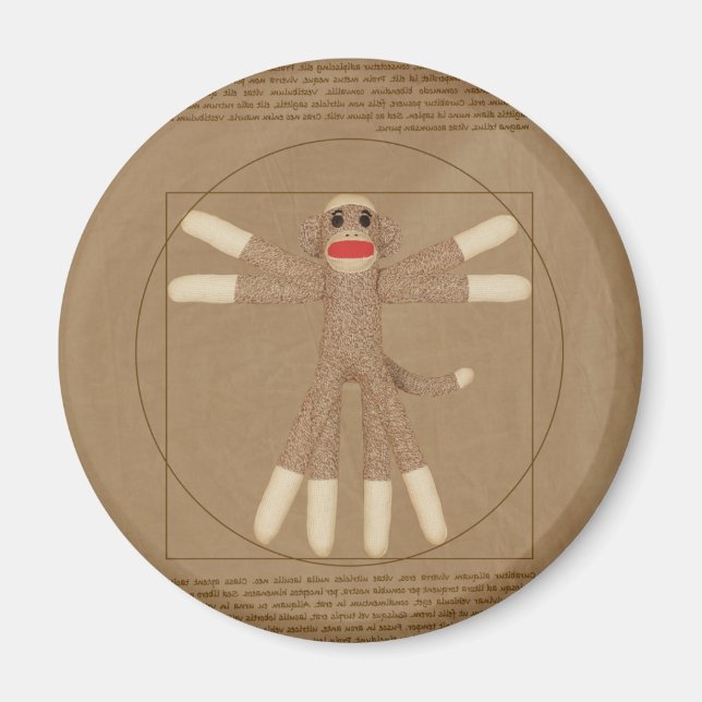Vitruvian Monkey Magnet (Vorne)