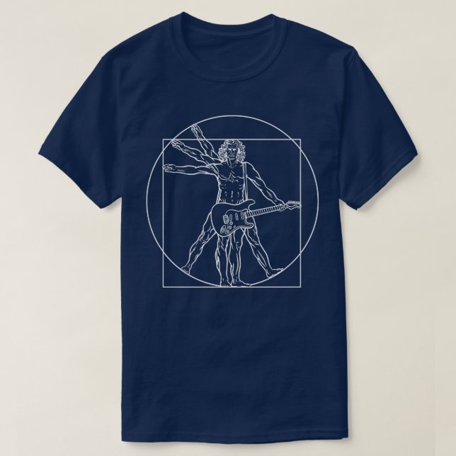 Vitruvian Playing Guitar Premium T-Shirt (Design vorne)