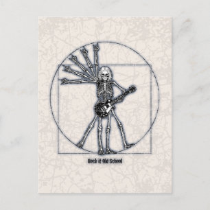 Vitruvian Skeleton Postkarte