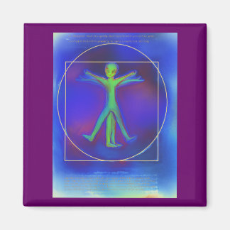 Vitruvian Space Alien Magnet