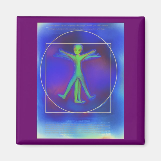 Vitruvian Space Alien Magnet (Vorne)