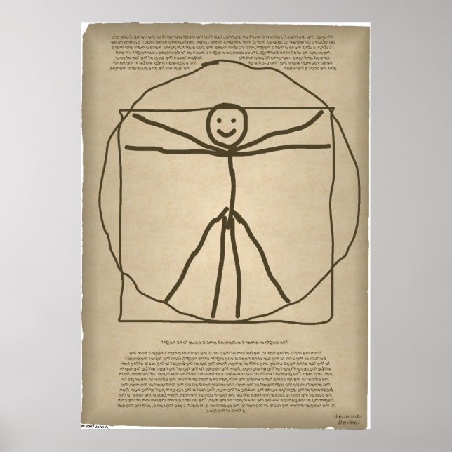 Vitruvian Stickman Poster (Vorne)