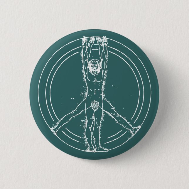 Vitruvians für Frieden Button (Vorderseite)