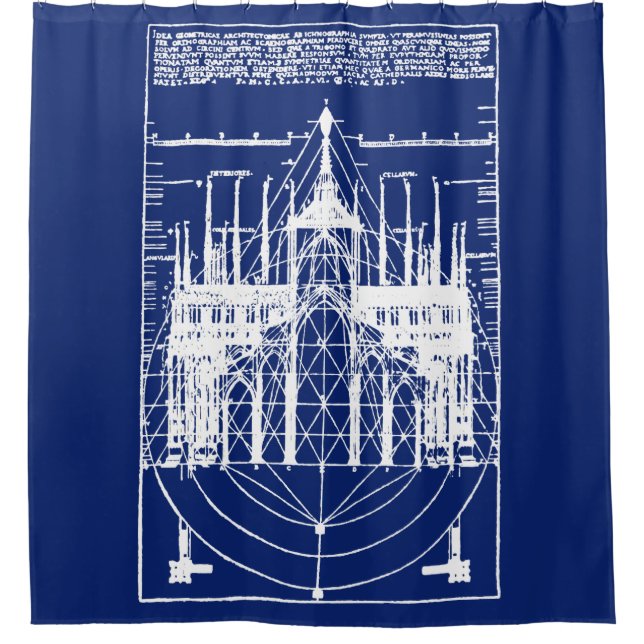 Vitruvischer Dom von Mailand 1521 Duschvorhang (Vorderseite)