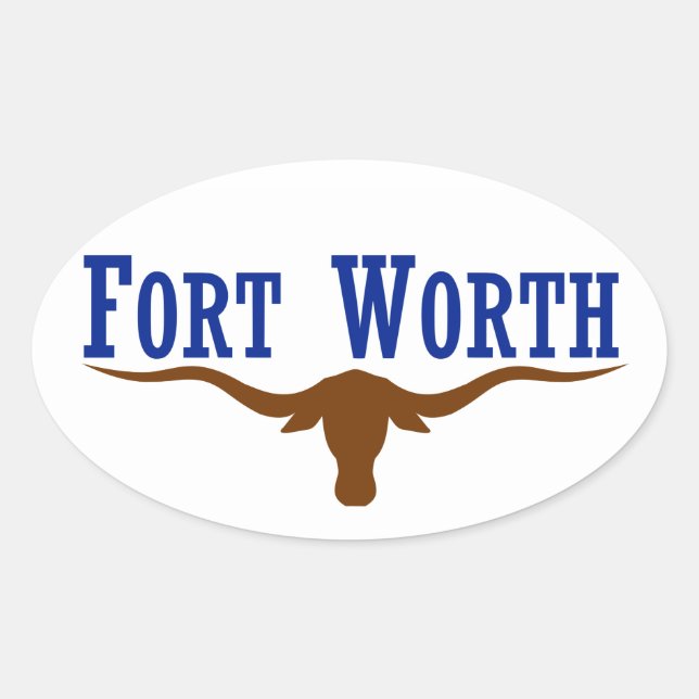 VIUR Fort Worth Flag Ovaler Aufkleber (Vorderseite)