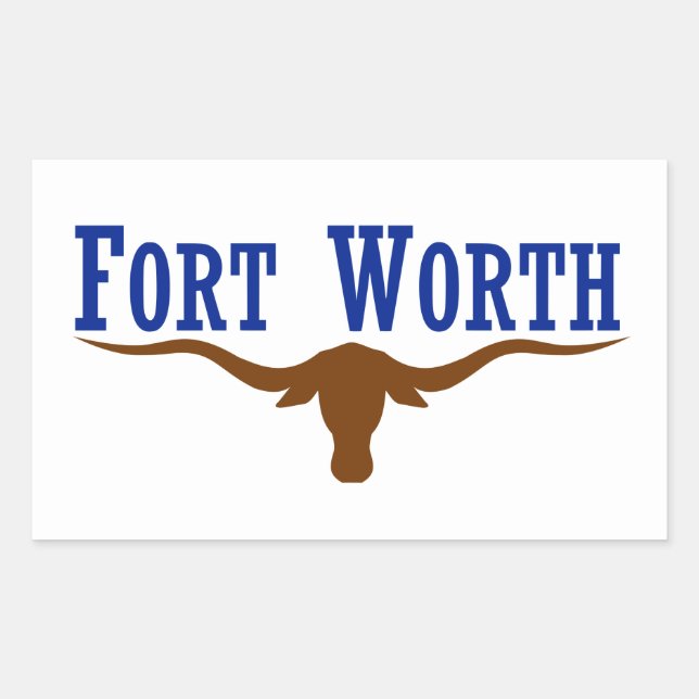 VIUR Fort Worth Flag Rechteckiger Aufkleber (Vorderseite)
