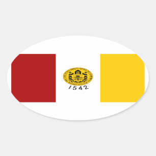 VIUR San Diego Flag Ovaler Aufkleber