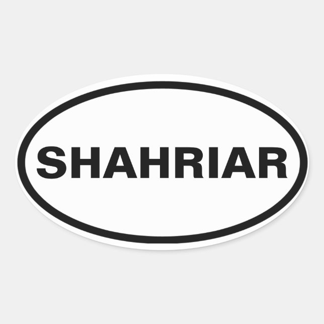 VIUR Shahriar Ovaler Aufkleber (Vorderseite)