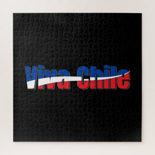 Viva Chile Patriotic Country Flag Typografie