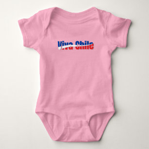 Viva Chile Patriotic Country Flag Typografie Baby Strampler