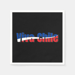 Viva Chile Patriotic Country Flag Typografie Serviette