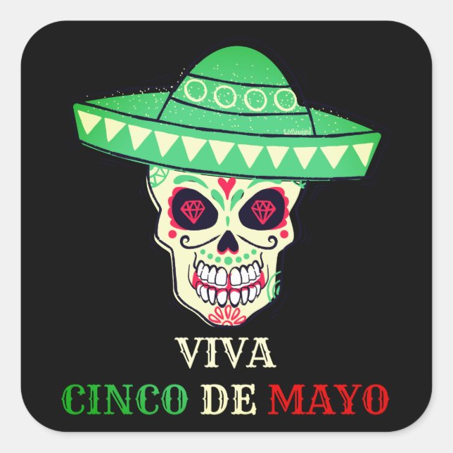 VIVA CINCO DE MAYO Party-Geschenkidee Quadratischer Aufkleber (Vorderseite)