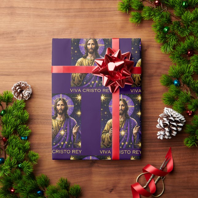 Viva Cristo Rey Katholik Jesus Christus der König Geschenkpapier (Feiertagsgeschenk)