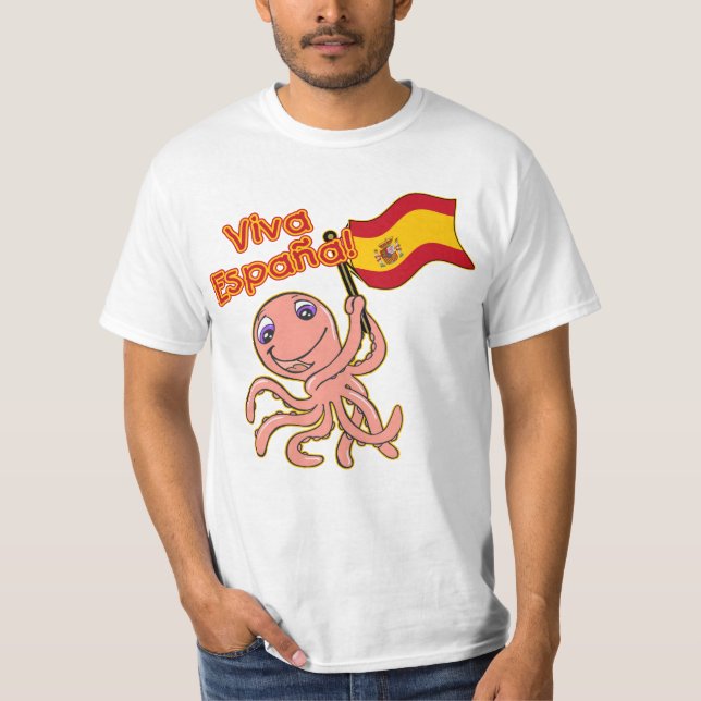 Viva Espana mit Kraken-Fußball-T-Shirt T-Shirt (Vorderseite)