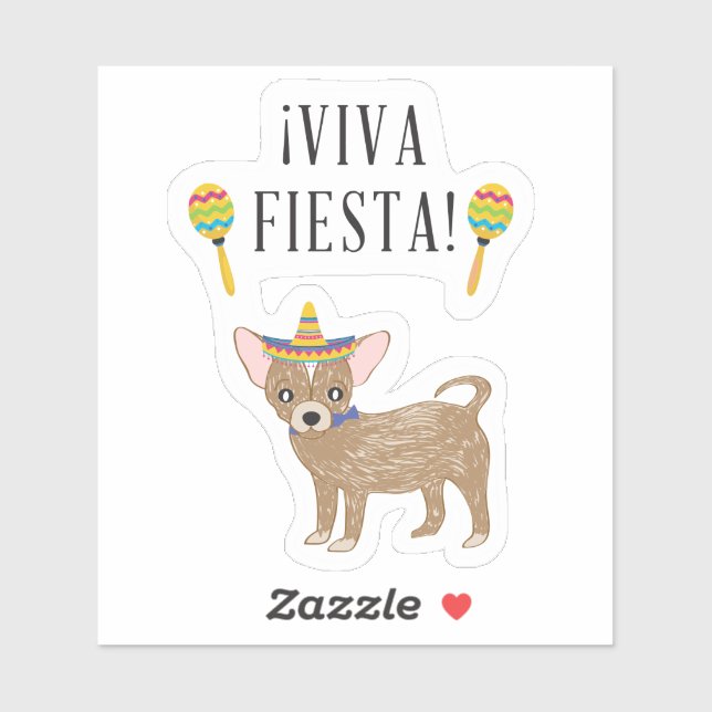 !Viva Fiesta! Chihuahua Aufkleber (Blatt)