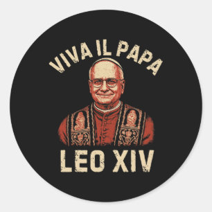 Viva Il Papa Leo Xiv Runder Aufkleber