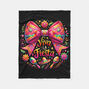 Viva La Fiesta Coquette Bow Cinco De Mayo Mexican Fleecedecke