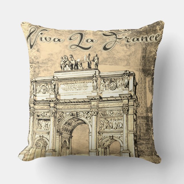 Viva La France Throw Pillow Kissen (Vorderseite)