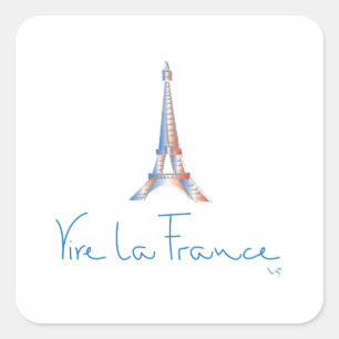 Viva La-Frankreich-Franzosen Quadratischer Aufkleber