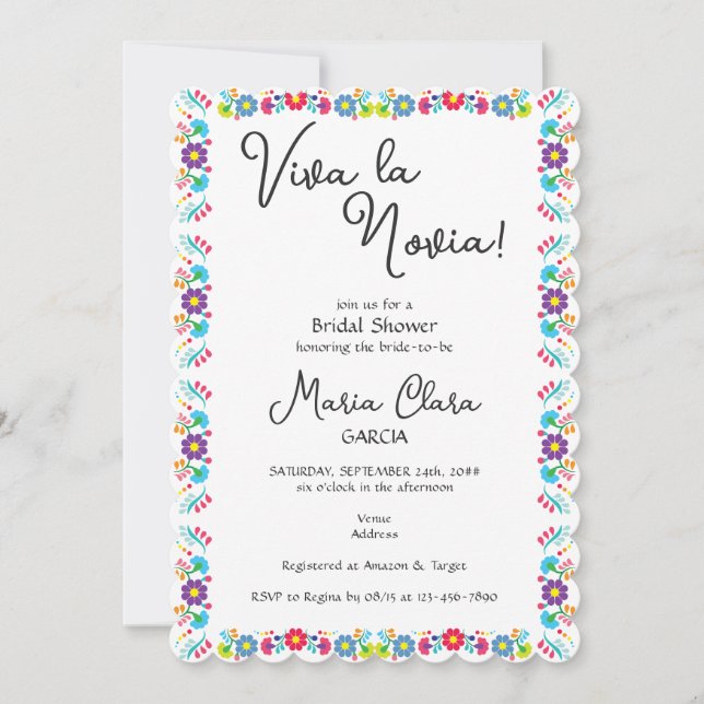 Viva la Novia Despedida Bilingual Brautparty Einladung (Vorderseite)