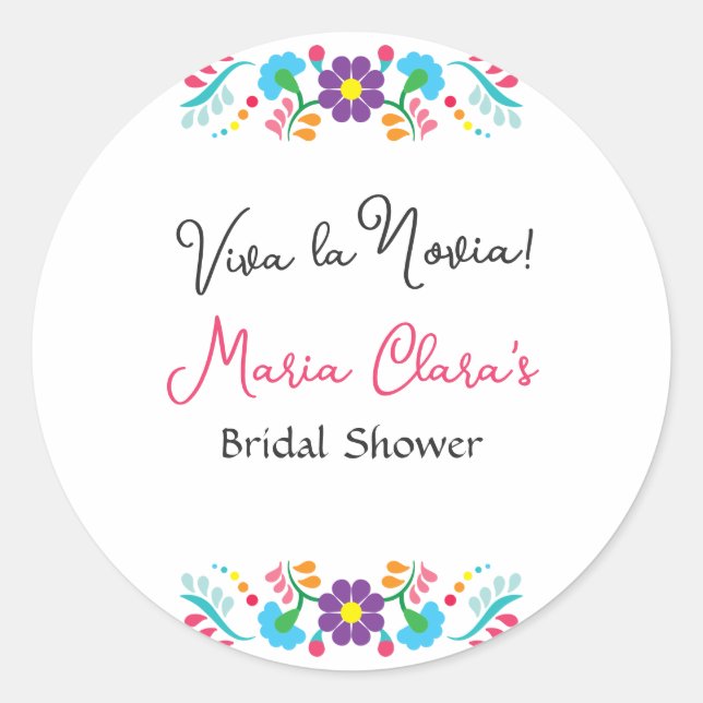 Viva la Novia Mexican Despedida Bash Brautparty Runder Aufkleber (Vorderseite)