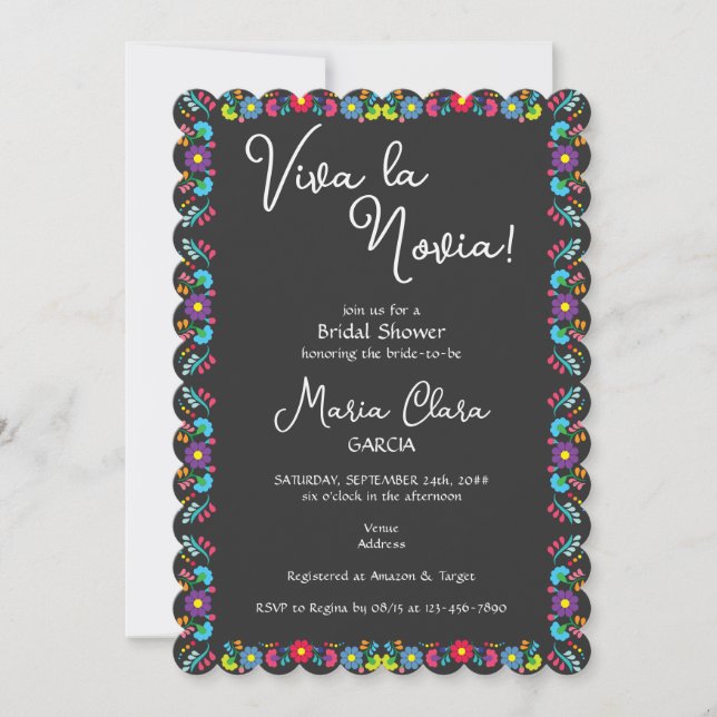 Viva la Novia Mexican Despedida Brautparty Einladung (Vorderseite)