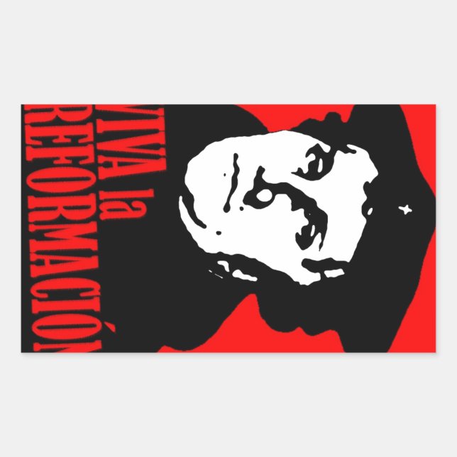 Viva la Reformacion LUTHER Rechteckiger Aufkleber (Vorderseite)