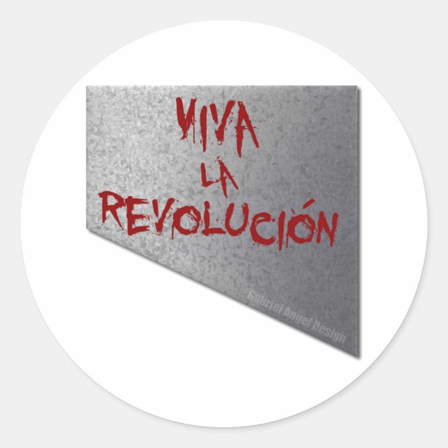 Viva la Revolucion Guillotine Runder Aufkleber (Vorderseite)