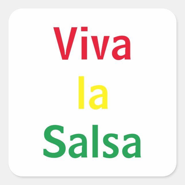 Viva la salsa quadratischer aufkleber (Vorderseite)