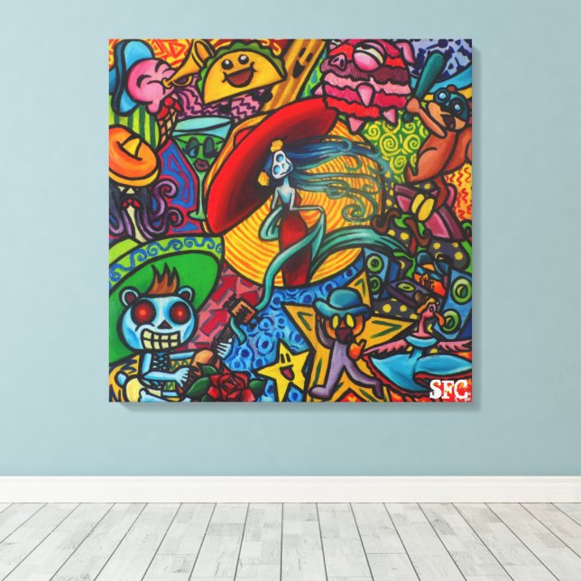 Viva La Vida By Squid Fear City (.75) Leinwanddruck (Insitu (Holzboden))