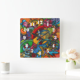 Viva La Vida By Squid Fear City Quadratische Wanduhr