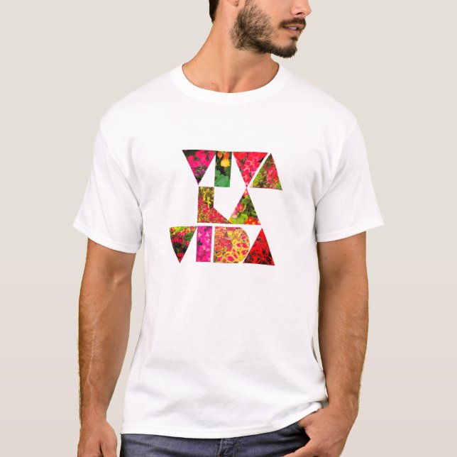 VIVA LA VIDA White Floral Letters T-Shirt (Vorderseite)