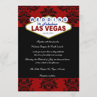 Viva Las Vegas Damast-Hochzeits-Einladung Einladung