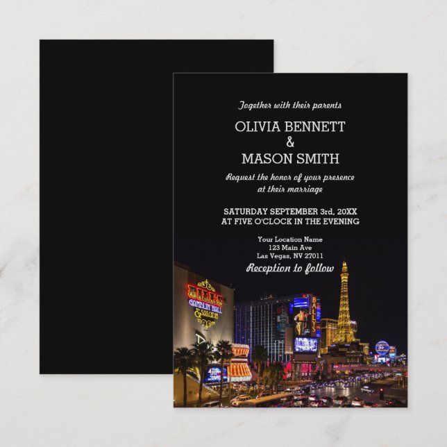 Viva Las Vegas Destination Wedding Invitation (Devant / Derrière)
