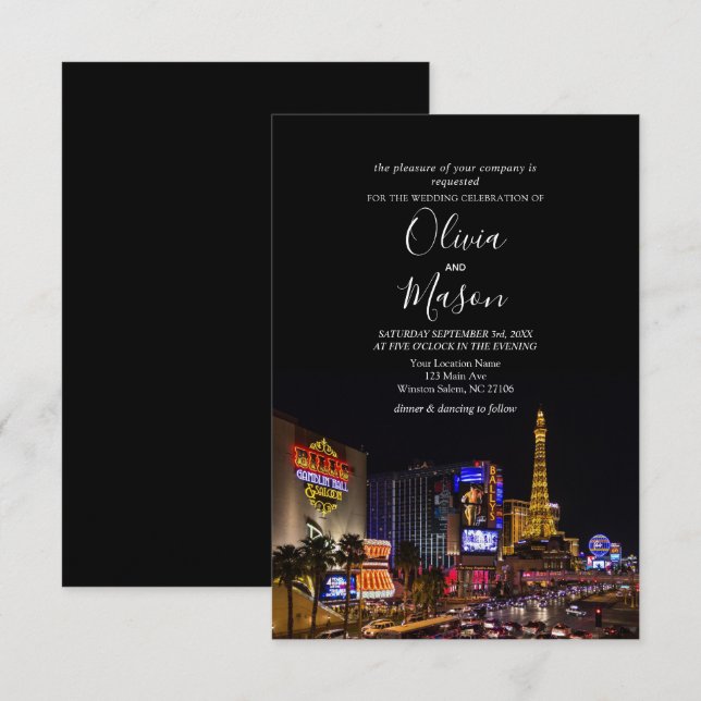 Viva Las Vegas Destination Wedding Invitation (Devant / Derrière)