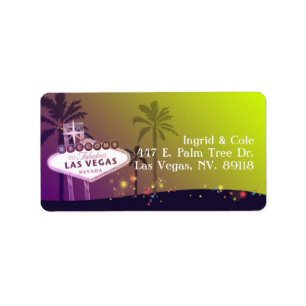 Viva Las Vegas Hochzeit in Urlaubsort Adressaufkleber
