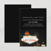 Viva Las Vegas Hochzeit in Urlaubsort Einladung
