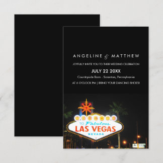 Viva Las Vegas Hochzeit in Urlaubsort Einladung