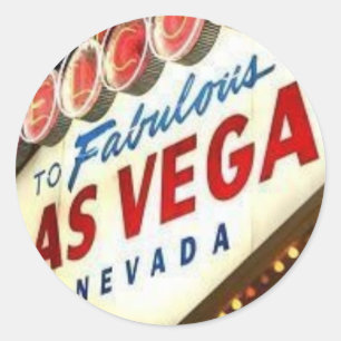 Viva Las Vegas Runder Aufkleber