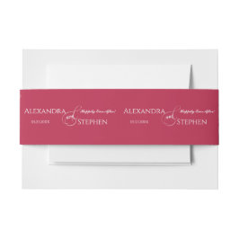 Viva Magenta Chic Calligraphy Couple Name Wedding Einladungsbanderole
