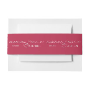 Viva Magenta Chic Calligraphy Couple Name Wedding Einladungsbanderole