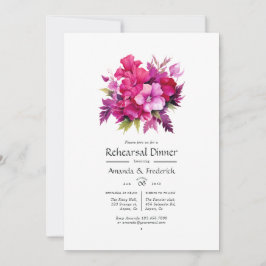 Viva Magenta Floral Hochzeit Probe Dinner Einladung