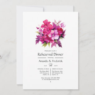 Viva Magenta Floral Hochzeit Probe Dinner Einladung