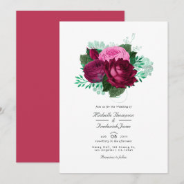 Viva Magenta Floral Wedding Einladung