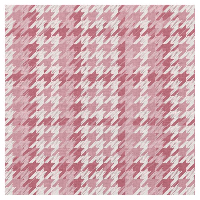 Viva Magenta Hahnentrittmuster Pattern Stoff (Nahaufnahme)