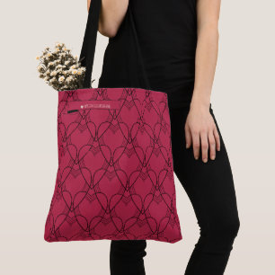 Viva Magenta Herzmuster Farbgebung Go-Beutel Tasch Tasche
