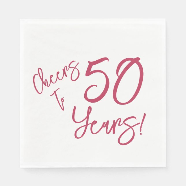 Viva Magenta jubelt bis 50 Jahre Napkins Serviette (Vorderseite)