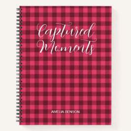 Viva Magenta Kariert, Tartan, Buffalo Karos Muster Notizbuch