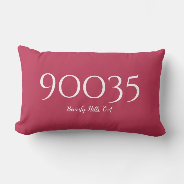 Viva Magenta Minimaler City-Staat Zip-Code Positio Lendenkissen (Vorderseite)