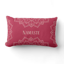 Viva Magenta & Pale Dogwood Mandala Lumbar Coussin